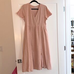 Madewell Pink Sleeved Maxi Dress